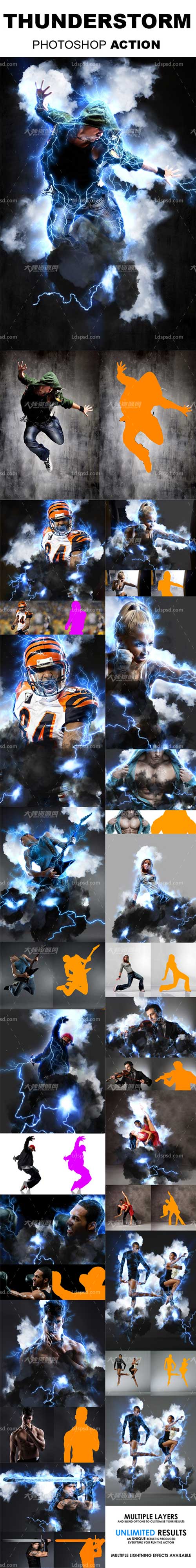 Thunderstorm Photoshop Action,PS动作－雷暴风云